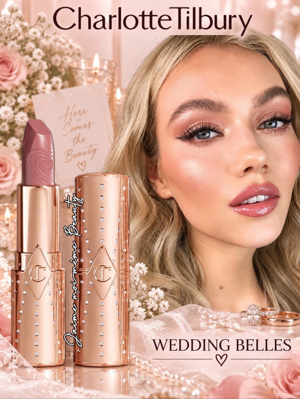 Charlotte Tilbury Wedding Belles Satin Lipstick - Rose Bud Pink Nude